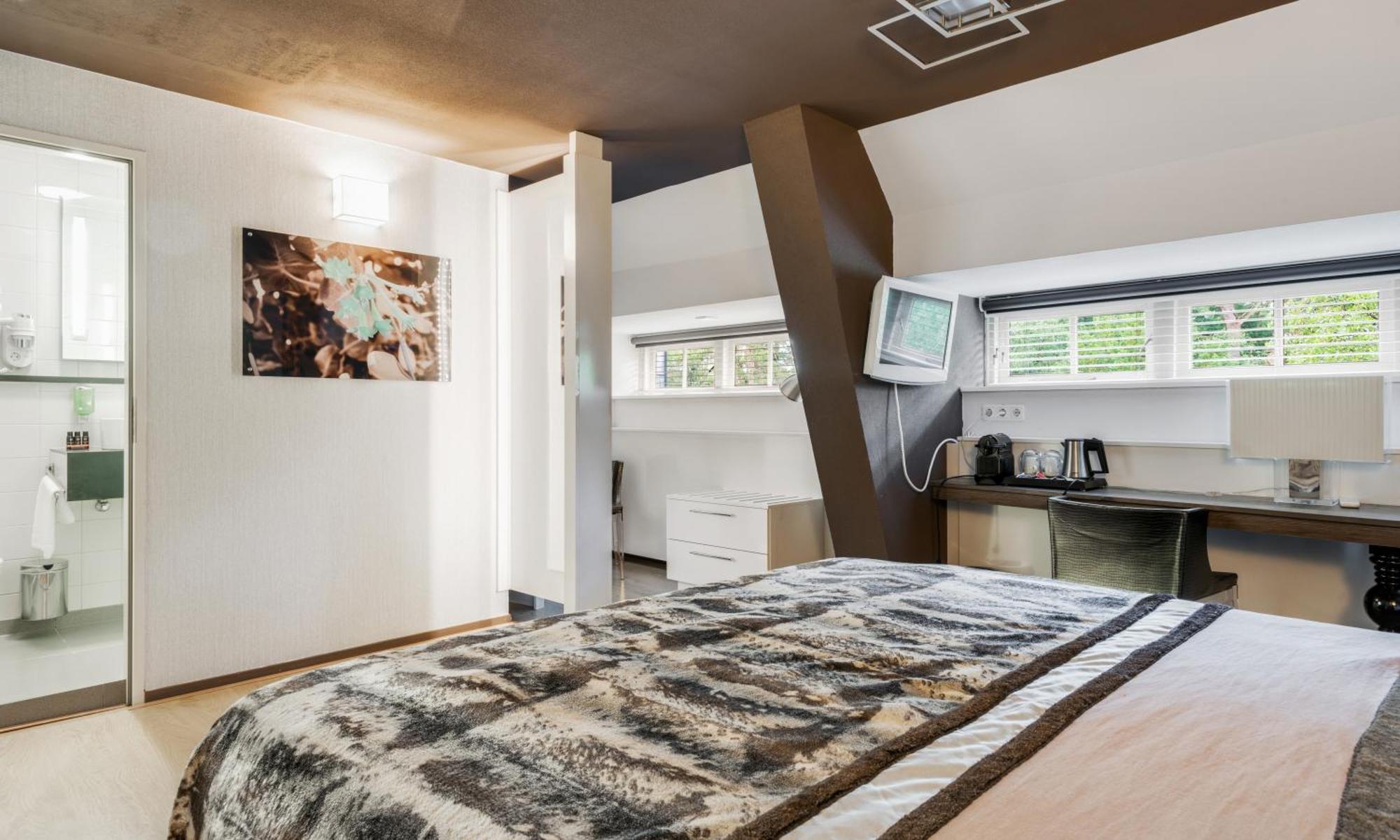 Kamer met Kingsize Bed en Rolstoeltoegankelijke Douche - Geschikt voor Gasten met een Lichamelijke Beperking